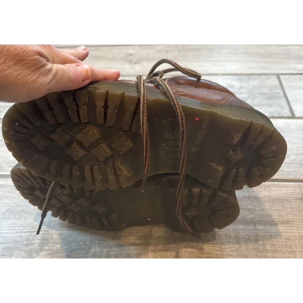 Vintage Dr Martens Brown Leather Boots Size 5 Made in England Lace Up